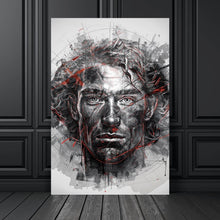 Lade das Bild in den Galerie-Viewer, Spannrahmenbild Ausdrucksstarkes Porträt eines Mannes künstlerisch gestaltet Hochformat