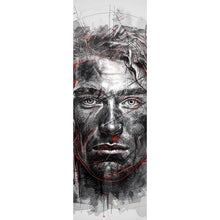 Lade das Bild in den Galerie-Viewer, Acrylglasbild Ausdrucksstarkes Porträt eines Mannes künstlerisch gestaltet Panorama Hoch