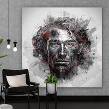 Lade das Bild in den Galerie-Viewer, Leinwandbild Ausdrucksstarkes Porträt eines Mannes künstlerisch gestaltet Quadrat