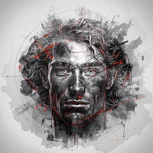 Lade das Bild in den Galerie-Viewer, Leinwandbild Ausdrucksstarkes Porträt eines Mannes künstlerisch gestaltet Quadrat