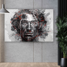 Lade das Bild in den Galerie-Viewer, Spannrahmenbild Ausdrucksstarkes Porträt eines Mannes künstlerisch gestaltet Querformat