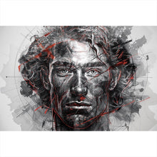 Lade das Bild in den Galerie-Viewer, Poster Ausdrucksstarkes Porträt eines Mannes künstlerisch gestaltet Querformat