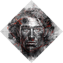 Lade das Bild in den Galerie-Viewer, Poster Ausdrucksstarkes Porträt eines Mannes künstlerisch gestaltet Raute