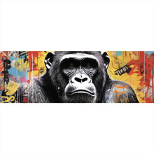 Lade das Bild in den Galerie-Viewer, Spannrahmenbild Ausrucksstarker Gorilla im Graffiti Stil Panorama