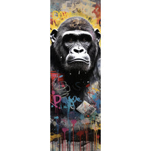 Lade das Bild in den Galerie-Viewer, Poster Ausrucksstarker Gorilla im Graffiti Stil Panorama Hoch
