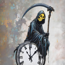 Lade das Bild in den Galerie-Viewer, Aluminiumbild gebürstet Banksy Abstakter Sensenmann Quadrat