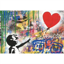 Lade das Bild in den Galerie-Viewer, Poster Banksy - Ballon Girl Graffity Querformat