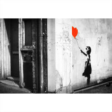 Lade das Bild in den Galerie-Viewer, Aluminiumbild gebürstet Banksy - Ballon Girl No. 2 Querformat