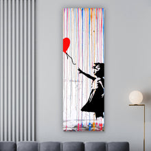 Lade das Bild in den Galerie-Viewer, Aluminiumbild Banksy - Ballon Girl Panorama Hoch