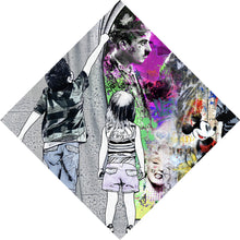 Lade das Bild in den Galerie-Viewer, Poster Banksy Graffitikunst hinter Vorhang Raute