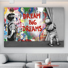 Lade das Bild in den Galerie-Viewer, Leinwandbild Banksy - Graffity Wall No.1 Querformat