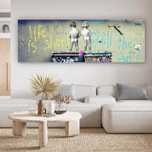 Lade das Bild in den Galerie-Viewer, Aluminiumbild Banksy - Life is short Panorama