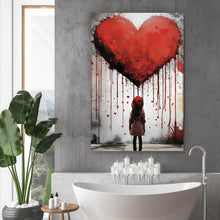 Lade das Bild in den Galerie-Viewer, Poster Mädchen mit Herz Street Art Hochformat