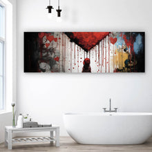 Lade das Bild in den Galerie-Viewer, Leinwandbild Mädchen mit Herz Street Art Panorama
