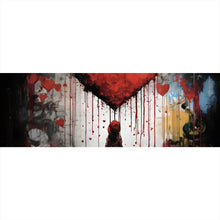 Lade das Bild in den Galerie-Viewer, Leinwandbild Mädchen mit Herz Street Art Panorama