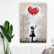 Lade das Bild in den Galerie-Viewer, Aluminiumbild gebürstet Banksy Ballon Girl Modern Art Hochformat