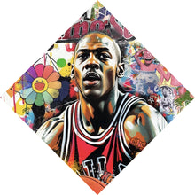 Lade das Bild in den Galerie-Viewer, Spannrahmenbild Basketballspieler mit farbenfrohem Hintergrund Raute