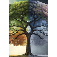 Lade das Bild in den Galerie-Viewer, Poster Baum 4 Jahreszeiten Hochformat