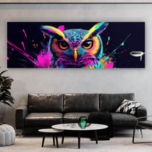 Lade das Bild in den Galerie-Viewer, Aluminiumbild gebürstet Beeindruckende abstrakte Eule Explosion Panorama