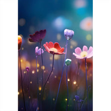 Lade das Bild in den Galerie-Viewer, Leinwandbild Beeindruckende bunte Blumen Hochformat