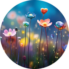 Lade das Bild in den Galerie-Viewer, Aluminiumbild gebürstet Beeindruckende bunte Blumen Kreis