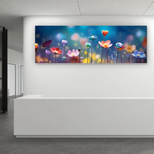 Lade das Bild in den Galerie-Viewer, Leinwandbild Beeindruckende bunte Blumen Panorama