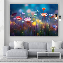Lade das Bild in den Galerie-Viewer, Leinwandbild Beeindruckende bunte Blumen Querformat