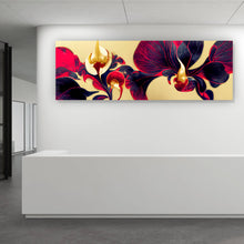 Lade das Bild in den Galerie-Viewer, Aluminiumbild Beeindruckende florale Orchidee Panorama