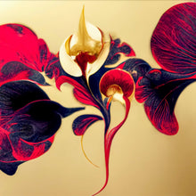 Lade das Bild in den Galerie-Viewer, Aluminiumbild Beeindruckende florale Orchidee Quadrat