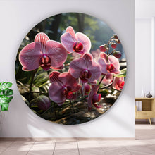 Lade das Bild in den Galerie-Viewer, Aluminiumbild gebürstet Beeindruckende Orchideen im Naturparadies Kreis