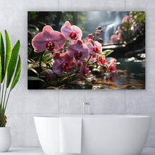 Lade das Bild in den Galerie-Viewer, Leinwandbild Beeindruckende Orchideen im Naturparadies Querformat