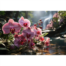 Lade das Bild in den Galerie-Viewer, Leinwandbild Beeindruckende Orchideen im Naturparadies Querformat
