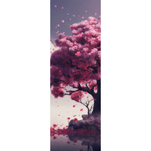 Lade das Bild in den Galerie-Viewer, Leinwandbild Beeindruckender Baum auf stiller Wasserfläche Panorama Hoch