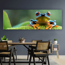 Lade das Bild in den Galerie-Viewer, Aluminiumbild Beeindruckender Frosch in der Natur Panorama