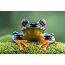 Lade das Bild in den Galerie-Viewer, Leinwandbild Beeindruckender Frosch in der Natur Querformat