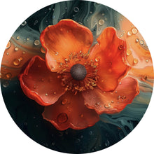 Lade das Bild in den Galerie-Viewer, Aluminiumbild Beeindruckendes Fluid Art mit Blume Kreis