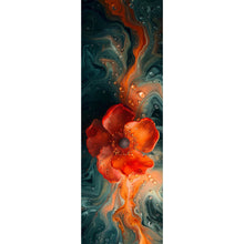 Lade das Bild in den Galerie-Viewer, Aluminiumbild Beeindruckendes Fluid Art mit Blume Panorama Hoch