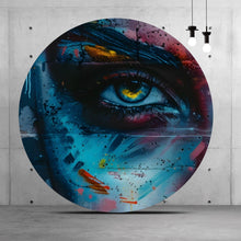 Lade das Bild in den Galerie-Viewer, Aluminiumbild Beeindruckendes Gesichtsgraffiti Kreis