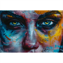 Lade das Bild in den Galerie-Viewer, Spannrahmenbild Beeindruckendes Gesichtsgraffiti Querformat