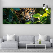 Lade das Bild in den Galerie-Viewer, Poster Beeindruckendes Leoparden Porträt im Dschungel Panorama