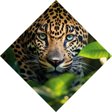 Lade das Bild in den Galerie-Viewer, Aluminiumbild Beeindruckendes Leoparden Porträt im Dschungel Raute