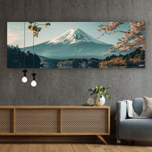 Lade das Bild in den Galerie-Viewer, Aluminiumbild gebürstet Berglandschaft mit ruhigem See Panorama