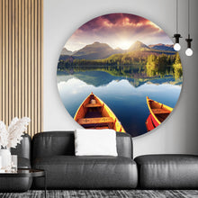 Lade das Bild in den Galerie-Viewer, Aluminiumbild gebürstet Bergsee in der Landschaft Kreis