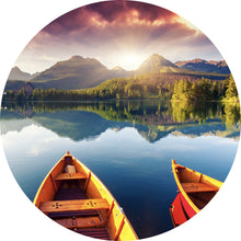 Lade das Bild in den Galerie-Viewer, Aluminiumbild gebürstet Bergsee in der Landschaft Kreis