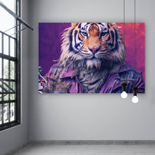 Lade das Bild in den Galerie-Viewer, Poster Biker Tiger auf Motorrad Querformat