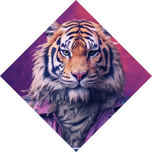 Lade das Bild in den Galerie-Viewer, Acrylglasbild Biker Tiger auf Motorrad Raute