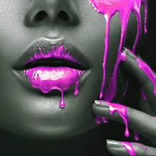Lade das Bild in den Galerie-Viewer, Leinwandbild Pinke Lippen Quadrat