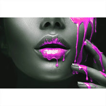 Lade das Bild in den Galerie-Viewer, Leinwandbild Pinke Lippen Querformat