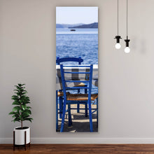 Lade das Bild in den Galerie-Viewer, Acrylglasbild Blauer Tisch am Meer Panorama Hoch