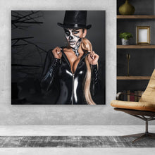 Lade das Bild in den Galerie-Viewer, Leinwandbild Blonde La Catrina Quadrat